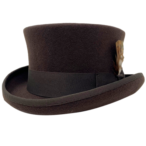 Brown Coachman Short Top Hat