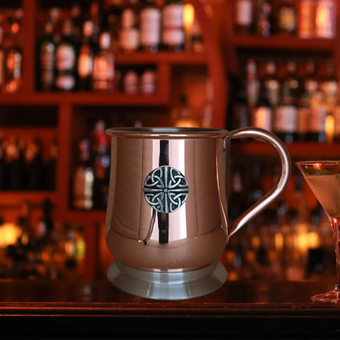 Copper Finish Pewter Tankard with Trinity Knot Motif