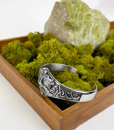 Men's Green Man Stainless Steel Cuff