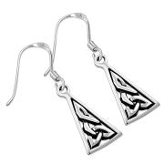 Triangle Celtic Knot Sterling Silver Earrings