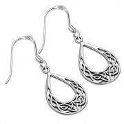 Celtic Teardrop Sterling Silver Earrings