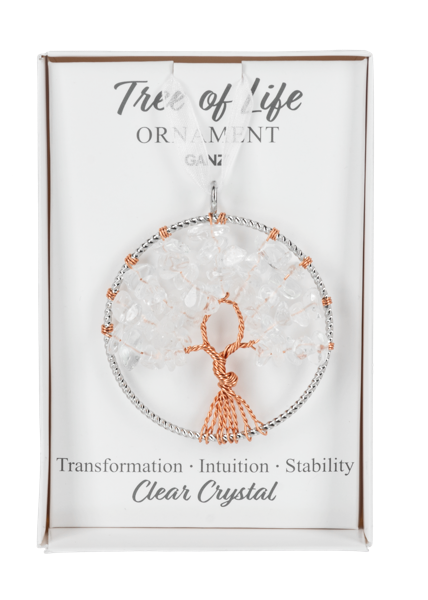 Clear Crystal Tree of Life Ornament