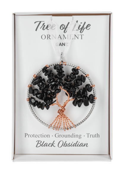 Black Obsidian Tree of Life Ornament