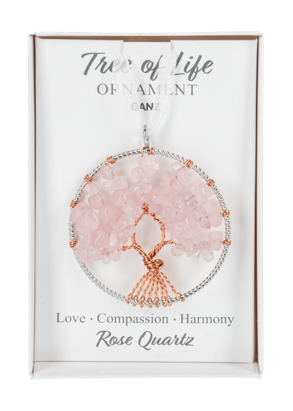 Rose Quartz Tree of Life Ornament