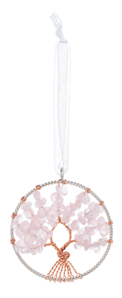 Rose Quartz Tree of Life Ornament