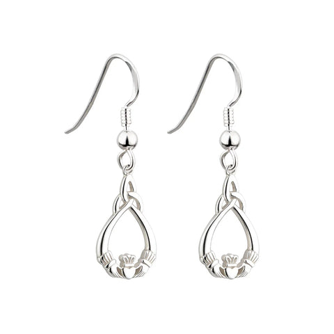 Celtic Claddagh Drop Earrings