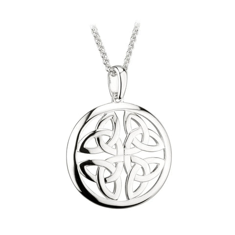 Solvar Sterling Silver Tetrad Trinity Knot Necklace