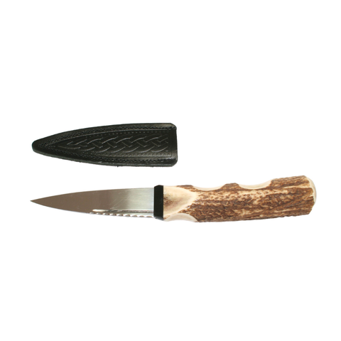 Stainless Steel Sgian Dubh with Antler Handle
