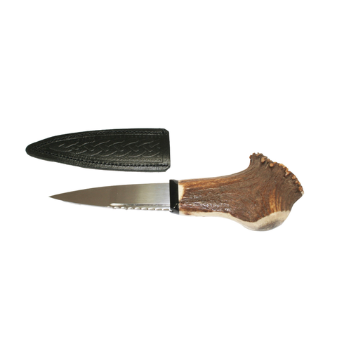 Stainless Steel Sgian Dubh with Half Crown Antler Handle