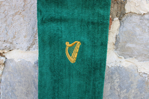 Embroidered Irish Harp Golf Towel
