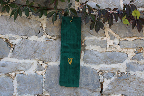 Embroidered Irish Harp Golf Towel
