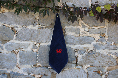 Embroidered Welsh Dragon Golf Towel