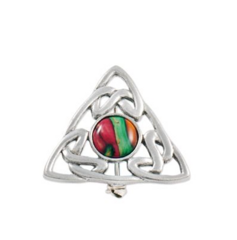 Celtic Trinity Knot Heather & Pewter Brooch