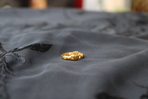 Gold Claddagh Stainless Steel Ring