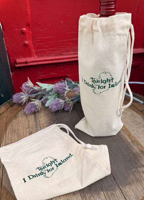 Tonight I Drink for Ireland Canvas Bottle Gift Bag