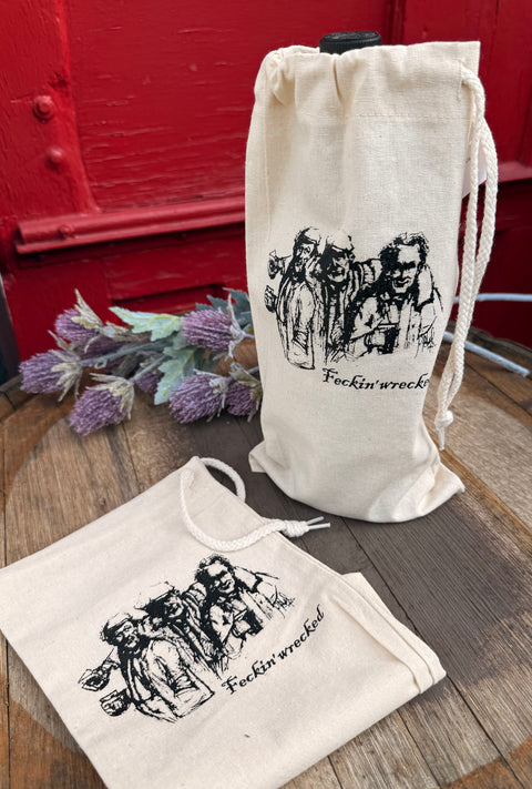 Feckin Wrecked Canvas Bottle Gift Bag