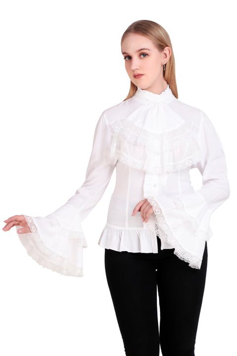 Iona Long Sleeve Ruffled Blouse