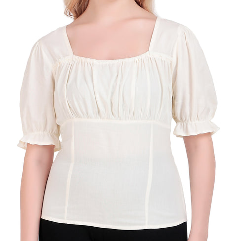 Alice Short Sleeve Peasant Blouse