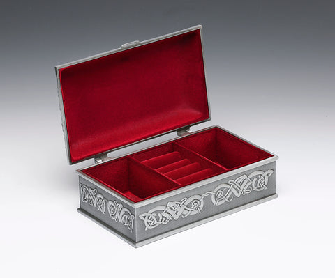 Medium Pewter Jewelry Chest with Claddagh Emblem