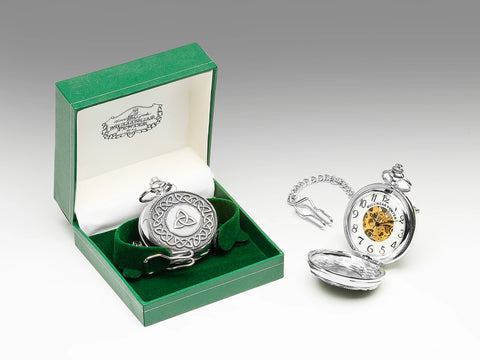 Pewter Pocket Watch with Trinity Knot Motif