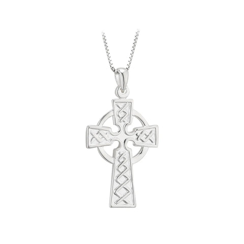 Solvar Embossed Celtic Cross Necklace
