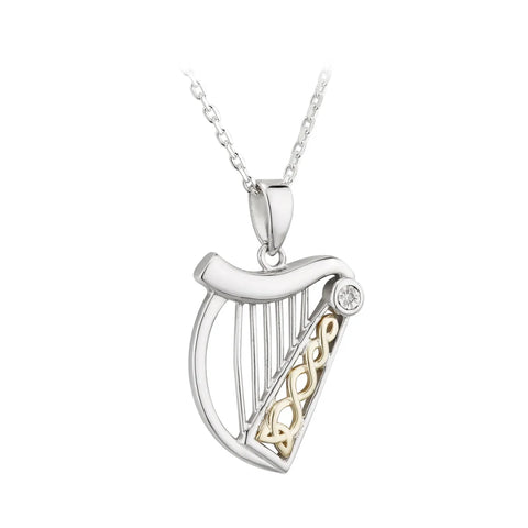 Solvar Harp Necklace with Diamond & Gold Accents