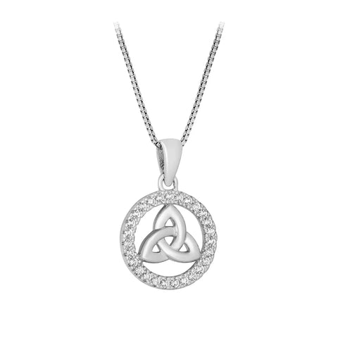 Solvar Ringed Trinity Knot Necklace