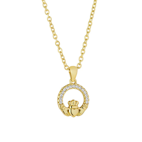 Solvar Crystal Claddagh Necklace