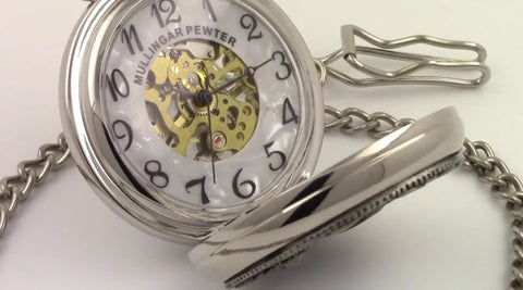 Pewter Pocket Watch with Celtic Border