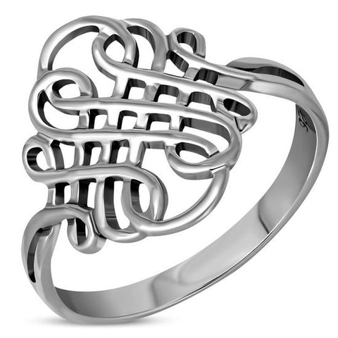 Script Swirl Sterling Silver Ring