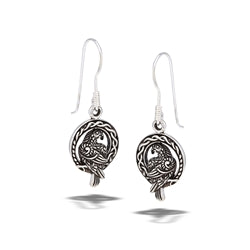 Celtic Raven Sterling Silver Earrings