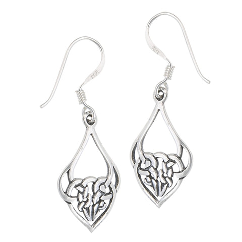 Celtic Tribal Knot Sterling Silver Earrings (3/4")