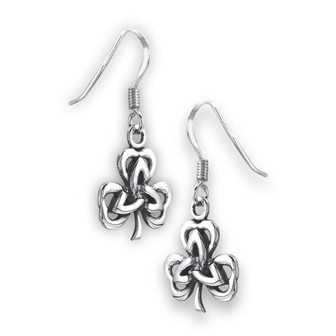 Celtic Shamrock Sterling Silver Earrings