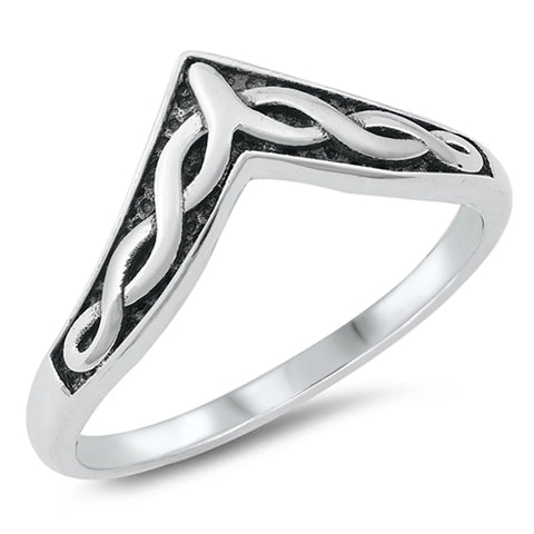 Celtic Chevron Sterling Silver Ring