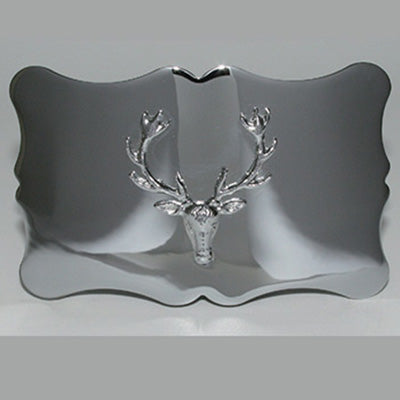 Scalloped Kilt Belt Buckle with Stag Crest