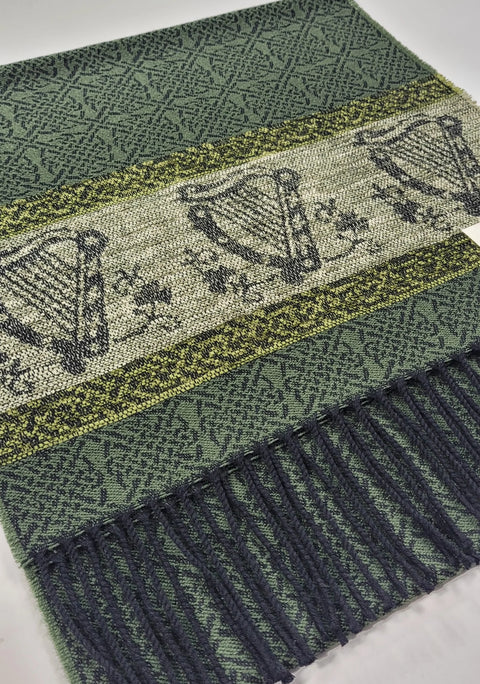 Irish Harp Celtic Jacquard Scarf Collection