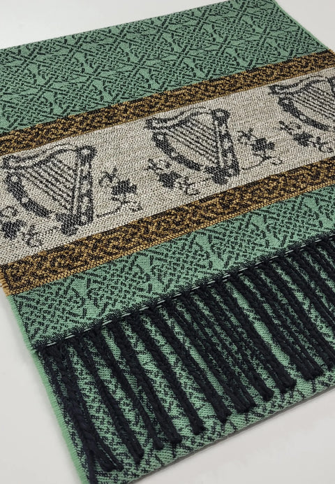 Irish Harp Celtic Jacquard Scarf Collection