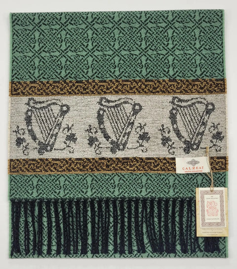 Irish Harp Celtic Jacquard Scarf Collection