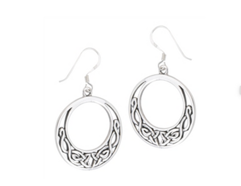 Celtic Hoop Sterling Silver Earrings