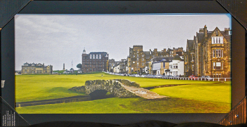 Swilcan Bridge/St. Andrews Framed Photo (22x12)