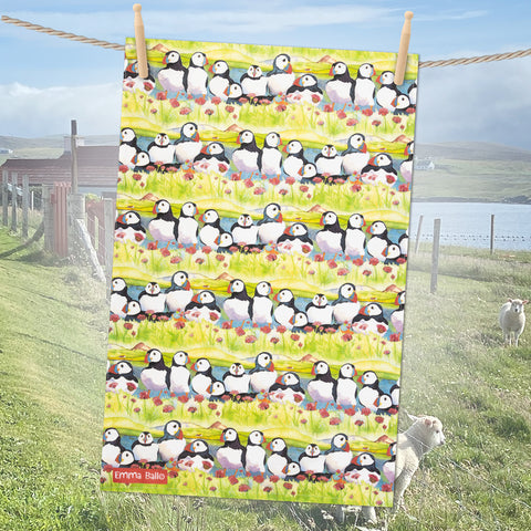 Emma Ball® Puffins Tea Towel