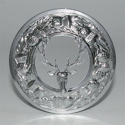 Thistle Fly Plaid Brooch with Stag Mount