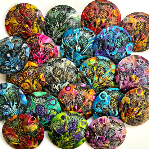 Hand Painted Thistle Wrap Pin