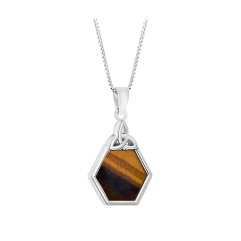 Solvar Tiger Eye Hexagon Necklace