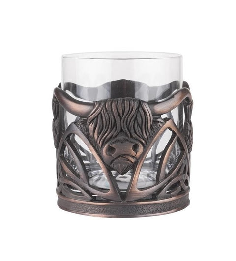 Highland Cow Whisky Tumbler in Chocolate Bronze