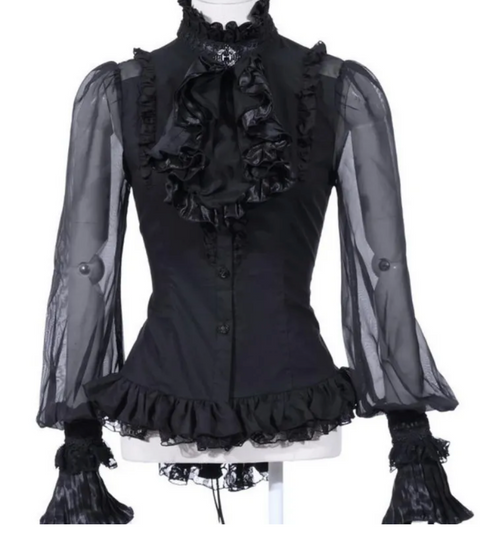 Victoria Long-Sleeve Blouse with Jabot