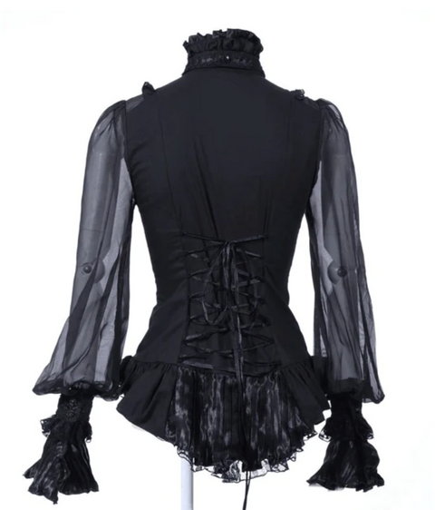 Victoria Long-Sleeve Blouse with Jabot