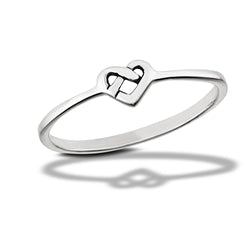 Woven Heart Sterling Silver Ring