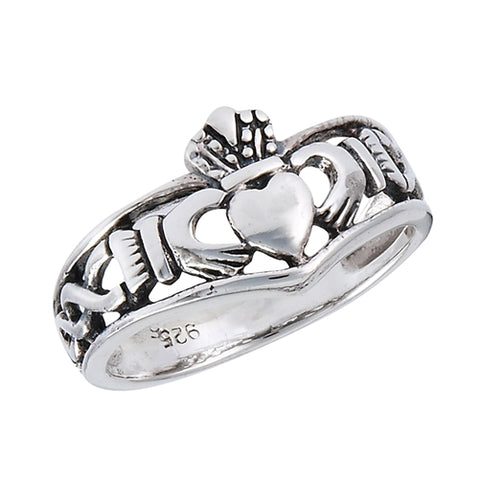 Open Claddagh Sterling Silver Band