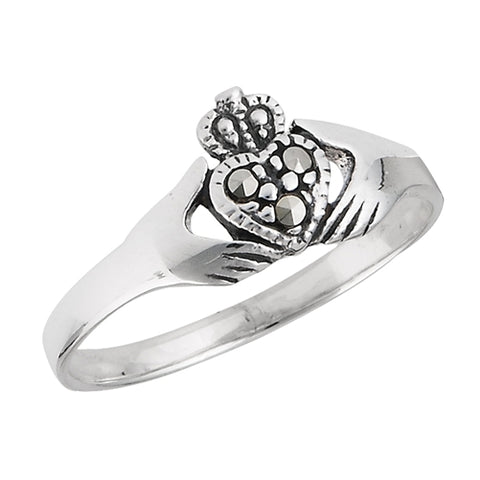 Claddagh with Marcasite Sterling Silver Ring